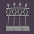 ZBrush-Document7.jpg Modular Graveyard Cemetery Enclosure Set: Gate, Pillars, and Fences for 3D Printing 🪦