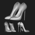 1.jpg 9 SET FASHIONABLE PENDANT WOMENS SHOES HALF-BOOTS 3D MODEL COLLECTION