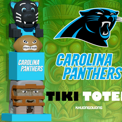 ghghjbn.png TIKI - NFL - Carolina panthers football statue - 3d print - CNC