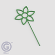 T. Flor1A_Render.png Pack of decorative garden toppers - Line drawings