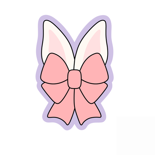Bunny Ears with Bow Cookie Cutter STL – 2 Inch Cute Easter 3D Print File