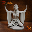 Priestess-wizard-forest-magic-v1.png priestess of the magic forest woman character STL 3D printable