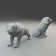 3.png Low polygon Bulldog 3D print model  in three poses
