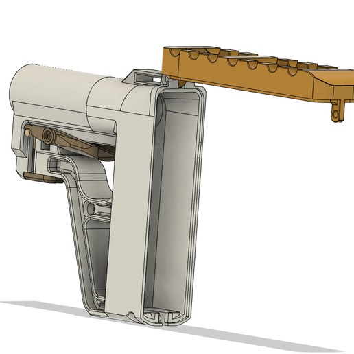 3.png Crosse airsoft pour tube tampon 6 positions avec emplacement pour la batterie. Modèle imprimé en 3D