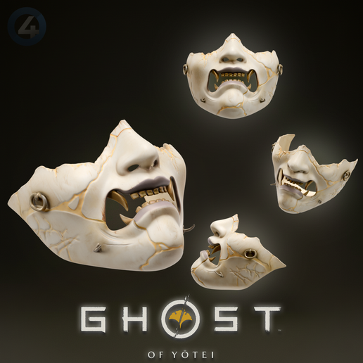 👻 MÁSCARA ATSU - FANTASMA DE YOTEI・Arquivo STL para Impressão 3D
