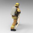 fire7.jpg Firefighter with Hose Figure - Fire Rescue Worker Using Water Hose