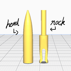 arrow_parts_img.png STL file Arrowhead and Arrow nock・3D printing design to download