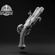 Repeating_Pistol_Render_BW.jpg Repeating Pistol Bloodborne Life Size Prop STL