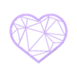 P3D_Cortante_C1610_Corazon_diamante_fragmentado_3D_(7cm).stl Cookie cutter / Cortante de galletitas - Valentines day diamond heart / Corazon de diamante