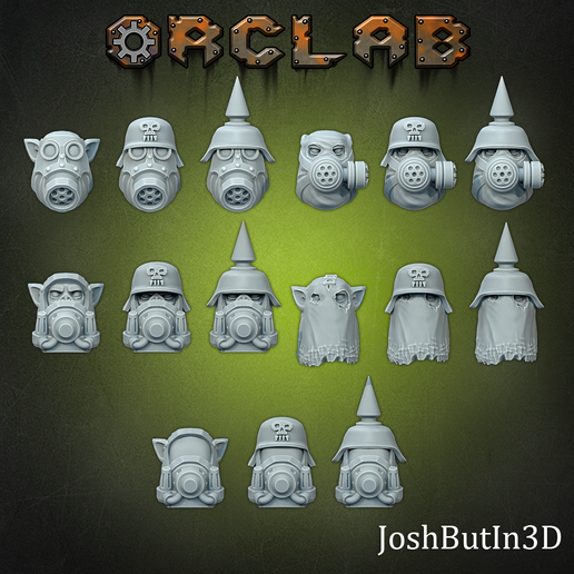 🪖 OrcLab - Gas Mask Heads・ STL File for 3D printing・Cults