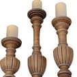 3ddd2.jpg Wooden decorative Aged patinated Candle Holders candlesticks 3D model
