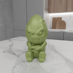 HighQuality.png 3D Angry Egg Decor avec 3D Print Stl Files and Gift for Kids & Kids Toy, Figure, 3D Printing, Shoes, 3D Printed Decor, 3D Figure Print