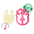 7772561_A_1.png Reindeer, Winter, New Year, 3 Sizes, Digital STL File For 3D Printing, Polymer Clay Cutter, Earrings, Cookie, sharp, strong edge
