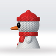 Snowman-knitted22.png Knitted Snowman Christmas STL 3D Model Split Parts  Multiparts