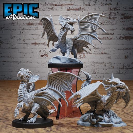 Brass Dragon Wyrmling Set ‧ DnD Miniature ‧ Tabletop Miniatures ‧ Gaming Monster ‧ 3D Model ‧ RPG ‧ DnDminis ‧ STL FILE