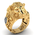 1.png MALE LION RING 3D PRINTABLE MODEL