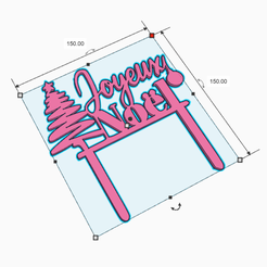 joyeuxnoel.png STL file Joyeux Noel cake Topper・3D print design to download