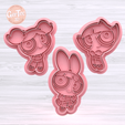 1.441.png SET X3 SUPERPOWERFUL GIRLS COOKIE CUTTER WITH STAMP / The Powerpuff Girls COOKIE CUTTER