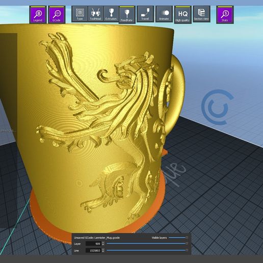 1.1.jpg Download STL file Game Of Thrones Lannister Coffee Mug • 3D printer template, SimaDesign