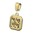Cross-diamond-cluster-Square-12x12mm-emrald-shaped-pendant-charm-05.jpg Square cluster emrald shaped pendant charm with bail 3D print model