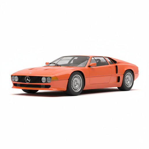 Mercedes-Benz C111 garage, vintage car, classic car, sports car, car model, vehicle, JDM, SUV, pickup, truck, car, automobile, supercar, hypercar, drift car, diorama, car 3D, car STL, race car, muscle car