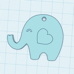llavero-elefante.png STL file baby elephant keychain・3D printer model to download
