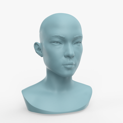 search_Viewport_002.png STL file Asian Girl Head・3D printing template to download