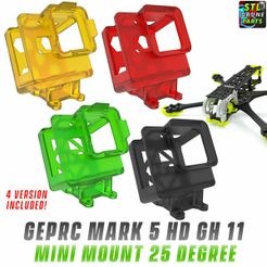 Mark-5-HD-GH11-Mini-25-Degree-Mount-1.jpg GEPRC MARK5 HD / MARK5 Gopro Hero 11 Mini Mount 25 Degree