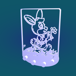 изображение_2022-05-22_210344205.png STL file Wall key holder "rabbit with a chamomile"・3D printable design to download, monet
