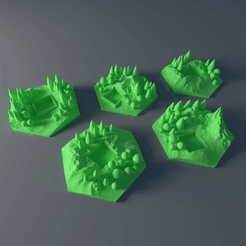 Pic1.png Free 3D file Custom forest tile set for Terraforming Mars - Forrest 1-5・3D printer model to download