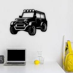 ro6y3vn7.jpg Archivo STL Arte de pared de Jeep・Diseño para descargar y imprimir en 3D