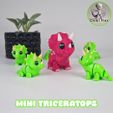 1.jpg Flexi Mini Triceratops | Print In Place | No Supports
