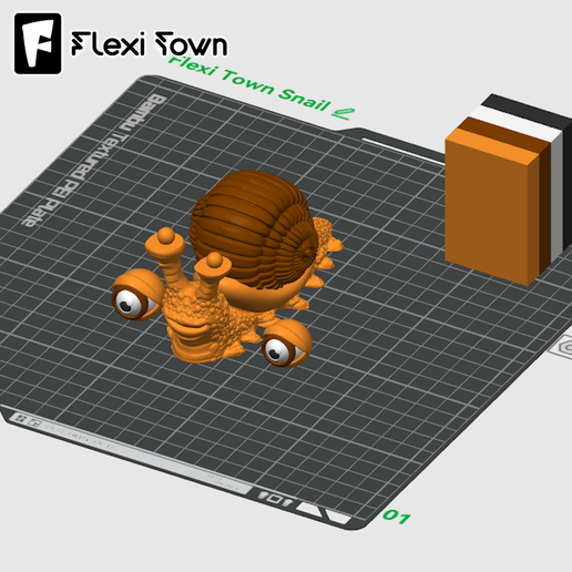 Flexi-Town-Snail,-I2.png Flexi Snail, FlexiTown & VunkFlexis Collaboration, шарнирная фигурка-фиджет, 3мф в комплекте