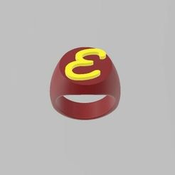 Bague-E.jpg STL file Ring letter E・3D printing idea to download