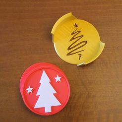 IMG_0424.jpg STL file CHRISTMAS TREE COASTERS 🎄・3D printer model to download