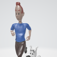 TINTIN-MILOU-FIGURINE.png set of 6 figures tintin milou tournesol haddock dupont dupond