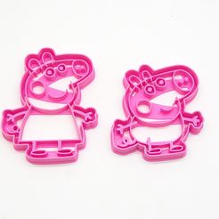 DSC04321.JPG STL file peppa pig x2 george cookie cutter cookie cutting biscuits・3D print model to download