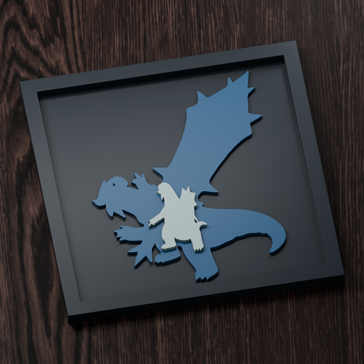 Baxcalibur (Mega Baxcalibur) - Pokemon Silhouette Frame | Normal, Inverse & Scaled STL