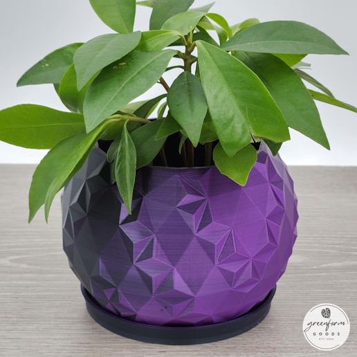 Geometric Globe Shaped Pot - Shattered Orb Planter 3D model