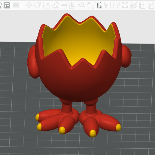 Cute Chick Crown Easter Egg Planter - Multi Color Spring Decoration Figure