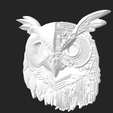 Screenshot-2023-10-27-at-4.39.03 PM.png Mechanical Owl Head, Wall art, High Detail 3D STL model