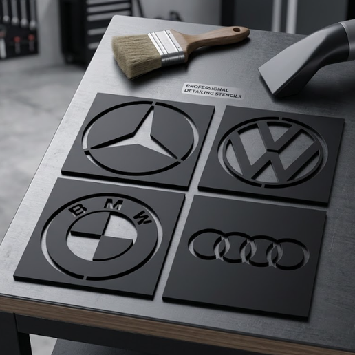 Brushing Car Logo Stencils for Car Detailing