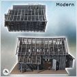 2.jpg Ruined wooden building with exposed framework, side annex, and large doors (17) - Modern WW2 WW1 World War Diaroma Wargaming RPG Mini Hobby