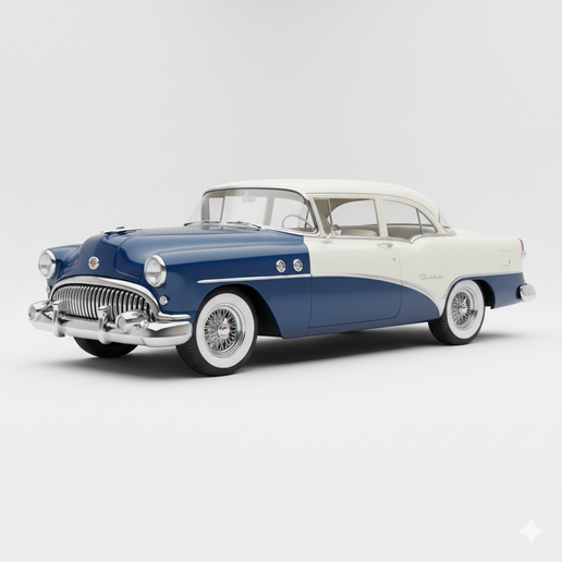 Buick Century (1954) cartoon car STL, car 3D model, hypercar STL, 1:24 car STL, custom wheels car STL, low poly car STL, street build car STL, car miniature STL, Italian supercar STL, print ready car STL, modern car STL, car keychain STL, jeep style STL,