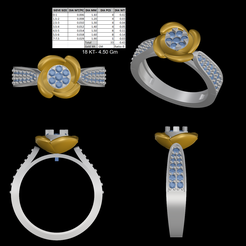 214.png Fichier STL Bague en forme de fleur・Plan à imprimer en 3D à télécharger
