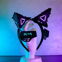 IMG_5434.jpg Cyberpunk Techwear Cosplay Cat Ears [3D STL File]