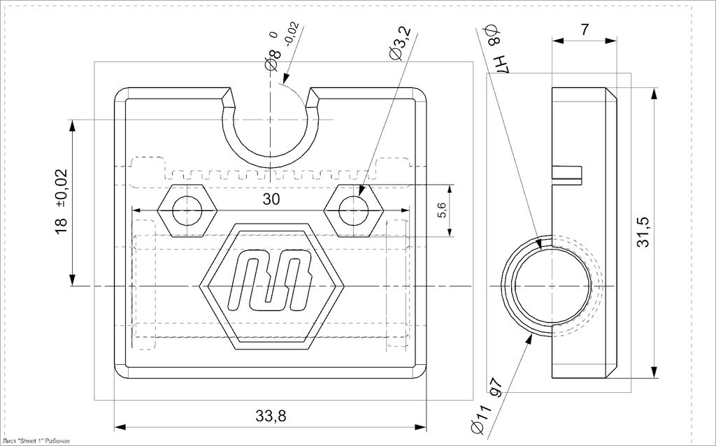 Free 3D file Ultimaker universal Sliding Block 8V2 8mm RODS・3D print design to download・Cults