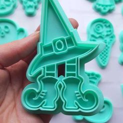 hgjg.jpg STL file HALLOWEEN WITCH CUTTERS - COOKIE CUTTER・Template to download and 3D print