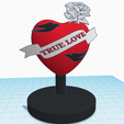 True-love-heart.png True Love decoration sculpture stand, love gift, heart with ribbon, rose and swallows, Valentine's Day gift, anniversary gift, engagement, proposal, marriage gift