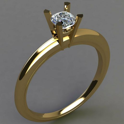 solitaire-ring.jpg Engagement ring set 3D print model